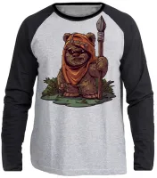 Camiseta manga longa Infantil ou Adulto ewoks urso star wars - Foto 3