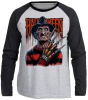 Camiseta manga longa Infantil ou Adulto freddy krueger terror vilão - Foto 3