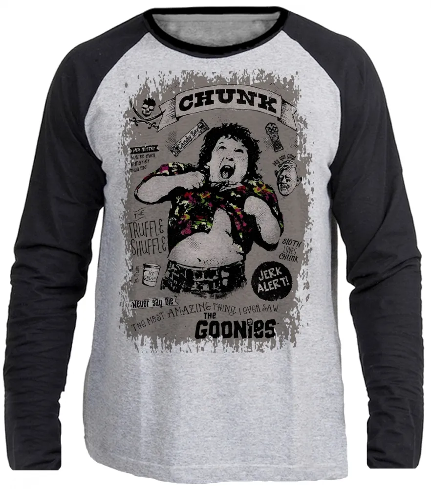 Camiseta manga longa Infantil ou Adulto Gordo goonies Chunk