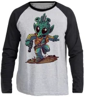 Camiseta manga longa Infantil ou Adulto greedo star wars personagem - Foto 3