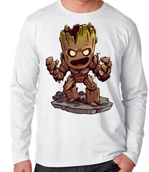 Camiseta manga longa Infantil ou Adulto Groot vingadores guardioes galaxia - Foto 2