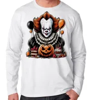 Camiseta manga longa Infantil ou Adulto It a coisa palhaço terror - Foto 3