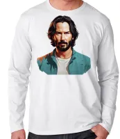 Camiseta manga longa Infantil ou Adulto keanu reeves john wick ator - Foto 3