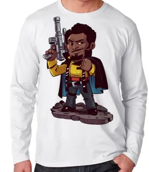 Camiseta manga longa Infantil ou Adulto Lando Calrissian star Wars