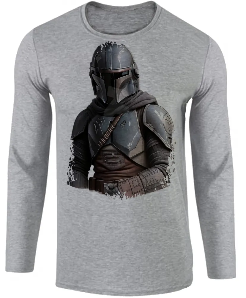 Camiseta manga longa Infantil ou Adulto Mandalorian armadura star wars