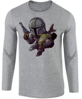 Camiseta manga longa Infantil ou Adulto Mandalorian e baby grogu yoda - Foto 2