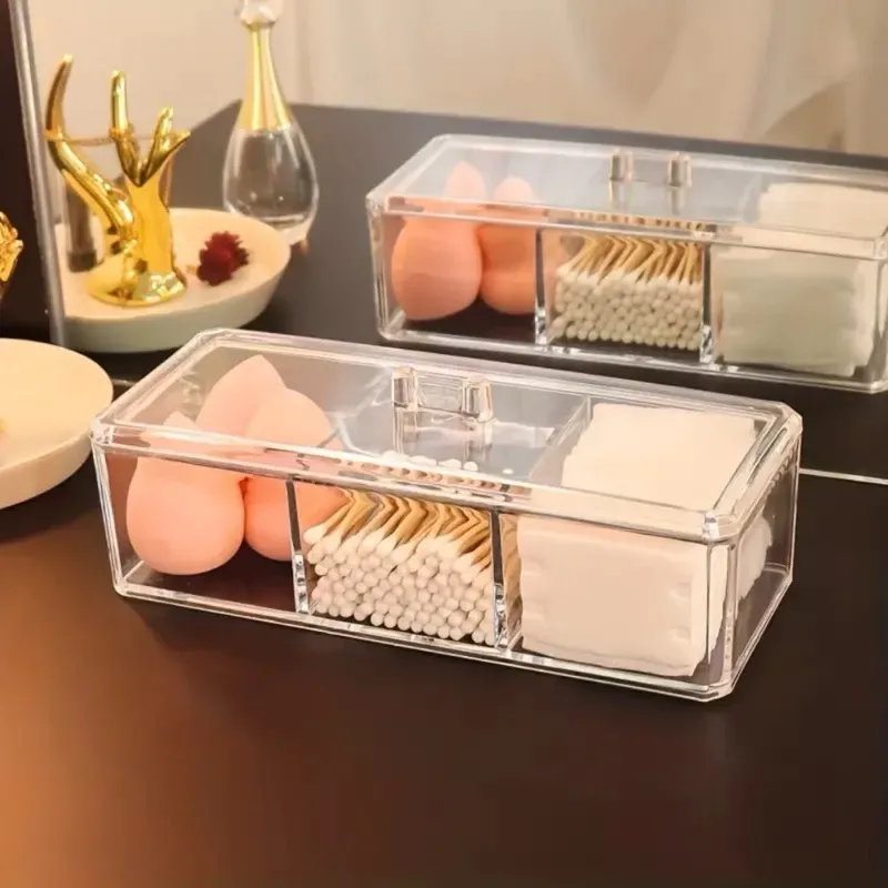 Porta Joias Organizador Acrílico Com 3 Gavetas Aveludada E Divisórias Super Prático e Design Elegante (Bege)