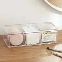 Porta Joias Organizador Acrílico Com 3 Gavetas Aveludada E Divisórias Super Prático e Design Elegante (Bege) - Foto 6