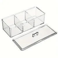 Porta Joias Organizador Acrílico Com 3 Gavetas Aveludada E Divisórias Super Prático e Design Elegante (Bege) - Foto 7