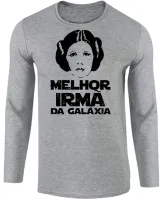 Camiseta manga longa Infantil ou Adulto Melhor Irmã Leia star wars princesa - Foto 2