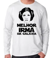 Camiseta manga longa Infantil ou Adulto Melhor Irmã Leia star wars princesa - Foto 3