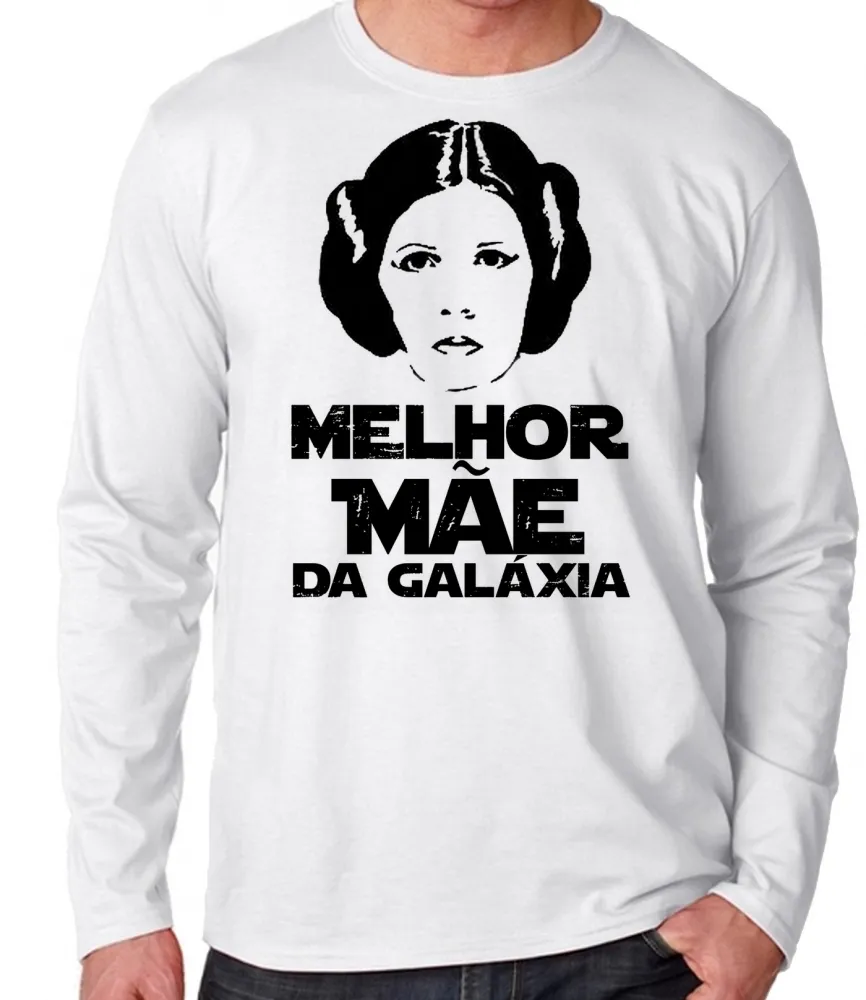 Camiseta manga longa Infantil ou Adulto Melhor Mãe Leia star wars Imagem