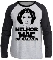 Camiseta manga longa Infantil ou Adulto Melhor Mãe Leia star wars - Foto 3