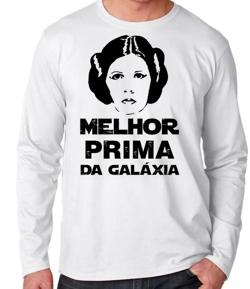 Camiseta manga longa Infantil ou Adulto Melhor prima Leia star wars