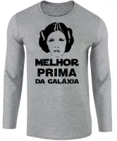 Camiseta manga longa Infantil ou Adulto Melhor prima Leia star wars - Foto 2