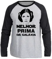 Camiseta manga longa Infantil ou Adulto Melhor prima Leia star wars - Foto 3