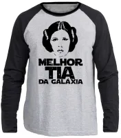 Camiseta manga longa Infantil ou Adulto Melhor Tia Titia star wars - Foto 3