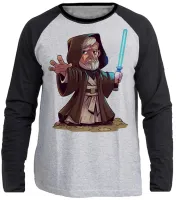 Camiseta manga longa Infantil ou Adulto obi wan kenobi velho star wars - Foto 2