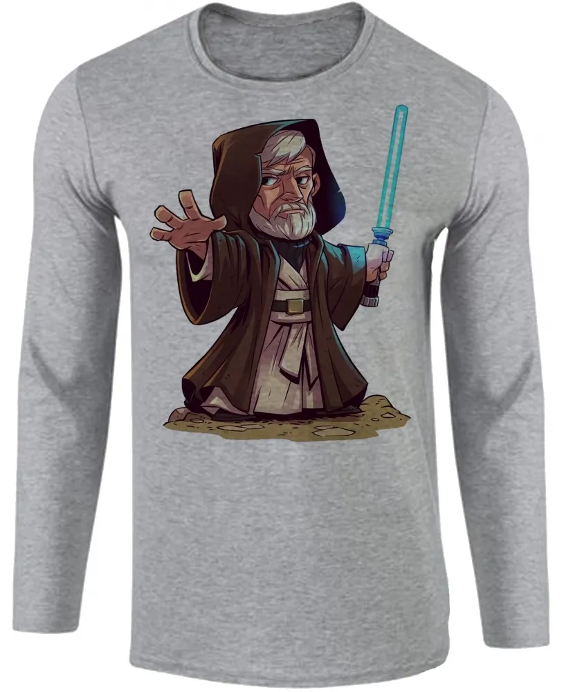 Camiseta manga longa Infantil ou Adulto obi wan kenobi velho star wars