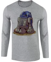 Camiseta manga longa Infantil ou Adulto R2 D2 robo star wars antigo - Foto 2
