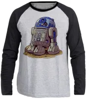 Camiseta manga longa Infantil ou Adulto R2 D2 robo star wars antigo - Foto 3