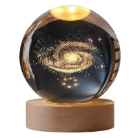 Luminária Decorativa Globo LED Com Interruptor On e Off Lua Via Láctea Sistema Solar Bola De Cristal - Foto 2