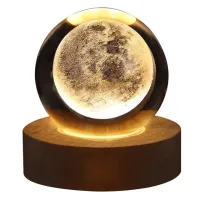 Luminária Decorativa Globo LED Com Interruptor On e Off Lua Via Láctea Sistema Solar Bola De Cristal - Foto 3