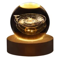 Luminária Decorativa Globo LED Com Interruptor On e Off Lua Via Láctea Sistema Solar Bola De Cristal - Foto 5