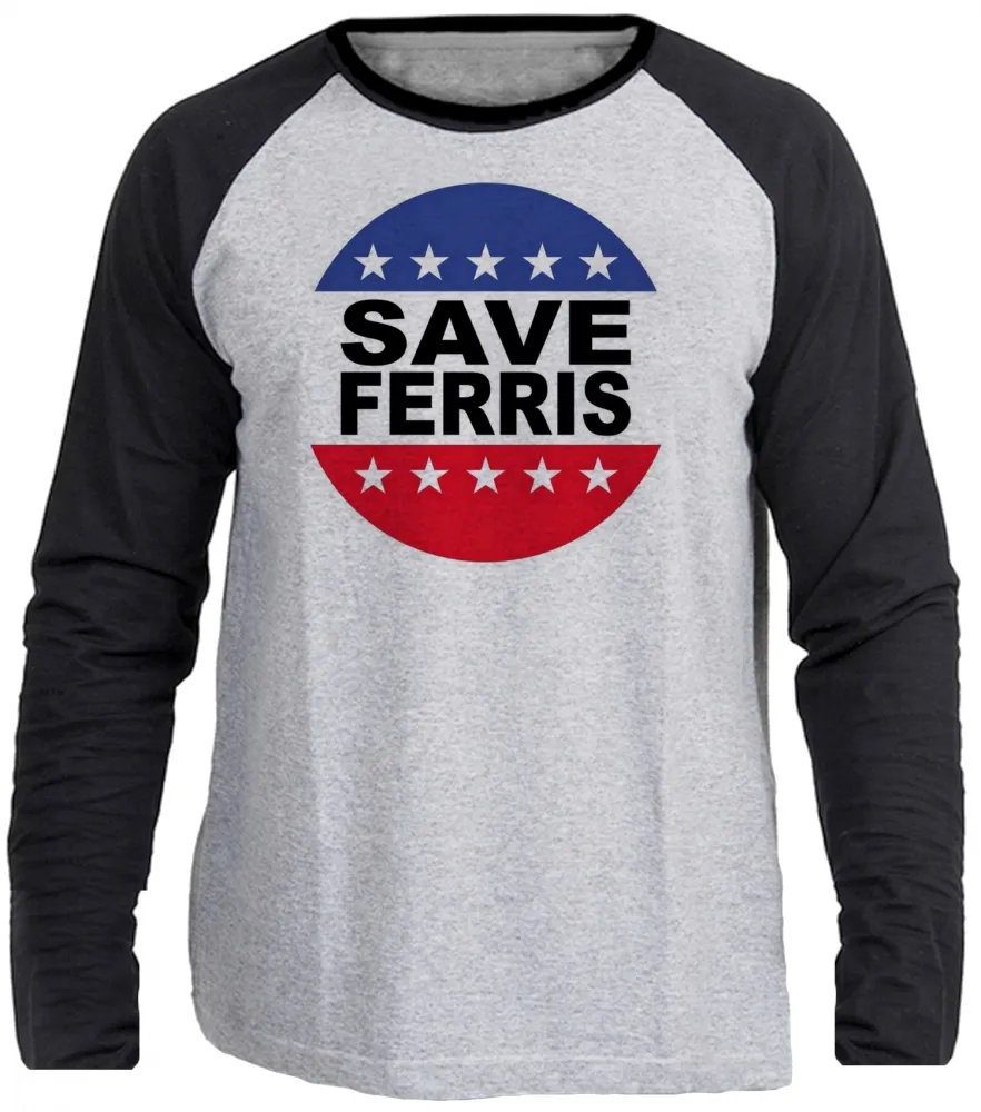 Camiseta manga longa Infantil ou Adulto Save Ferris curtindo vida adoidado Imagem