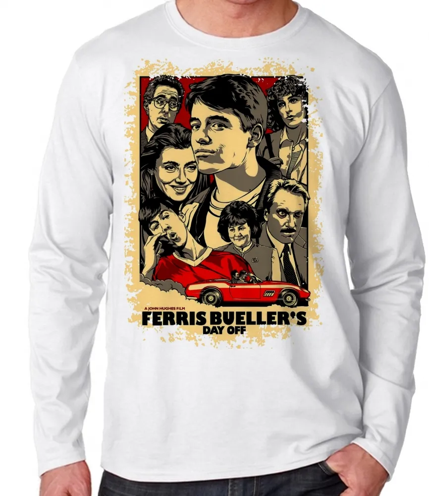 Camiseta manga longa Infantil ou Adulto save ferris curtindo vida adoidado filme