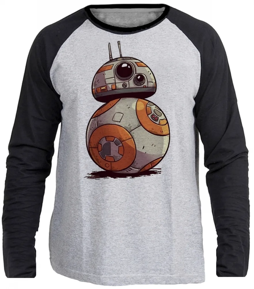 Camiseta manga longa Infantil ou Adulto Star wars bb8 robo darth vader