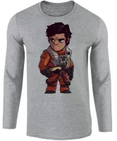 Camiseta manga longa Infantil ou Adulto Star wars piloto Poe Dameron - Foto 2