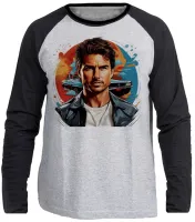 Camiseta manga longa Infantil ou Adulto Tom cruise top gun - Foto 3