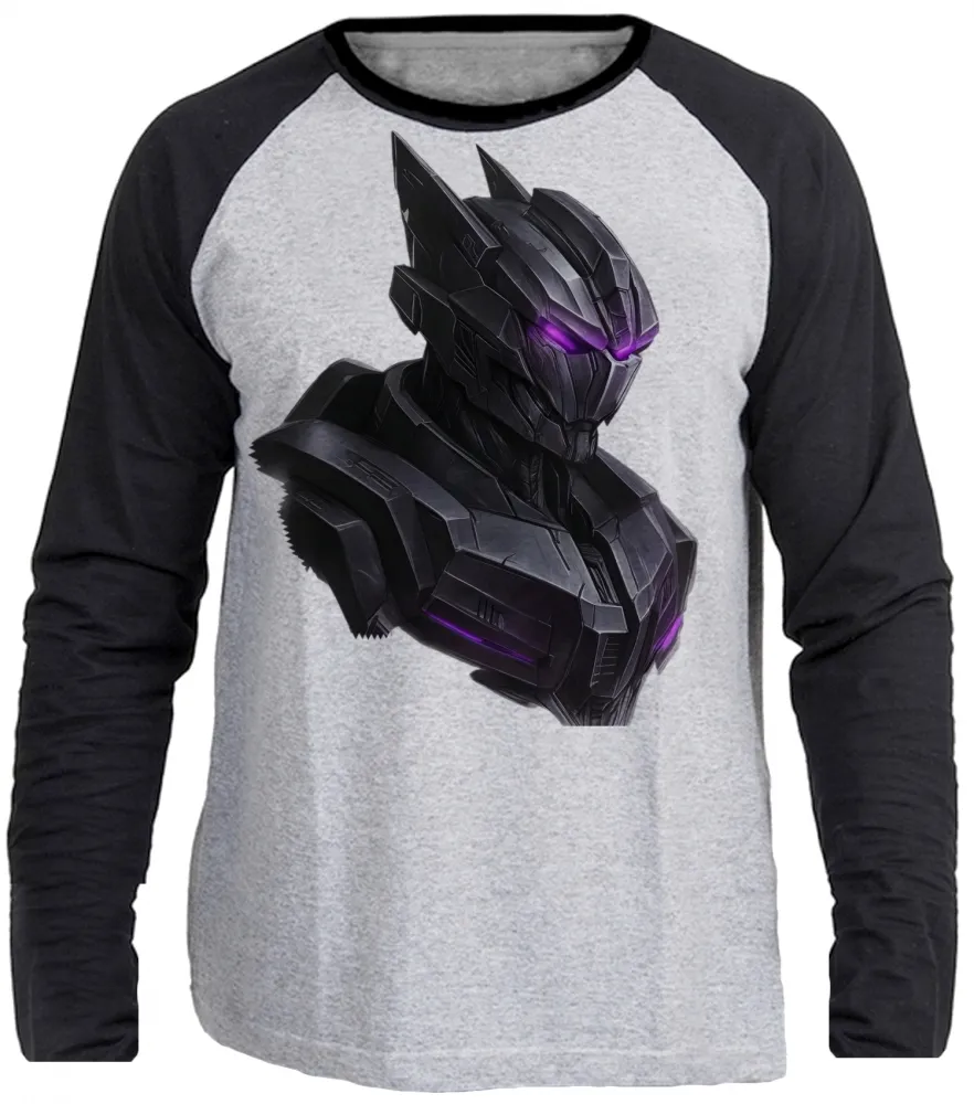 Camiseta manga longa Infantil ou Adulto Transformers Megatron vilão