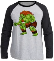 Camiseta manga longa Infantil ou Adulto Blanka Street Fighter Brasil jogo antigo - Foto 3
