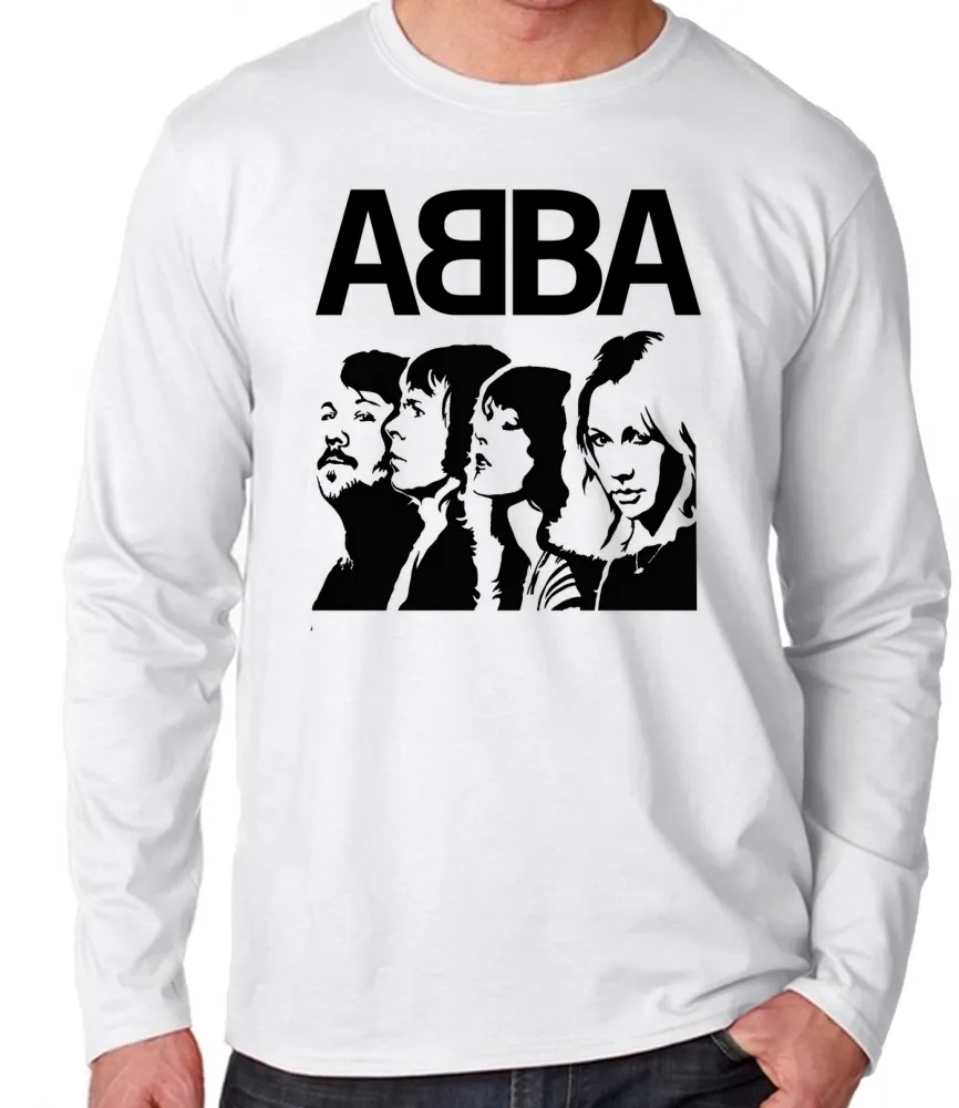 Camiseta manga longa Infantil ou Adulto Abba banda rock antiga