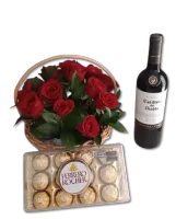 Essência do Amor 20 Rosas com vinho