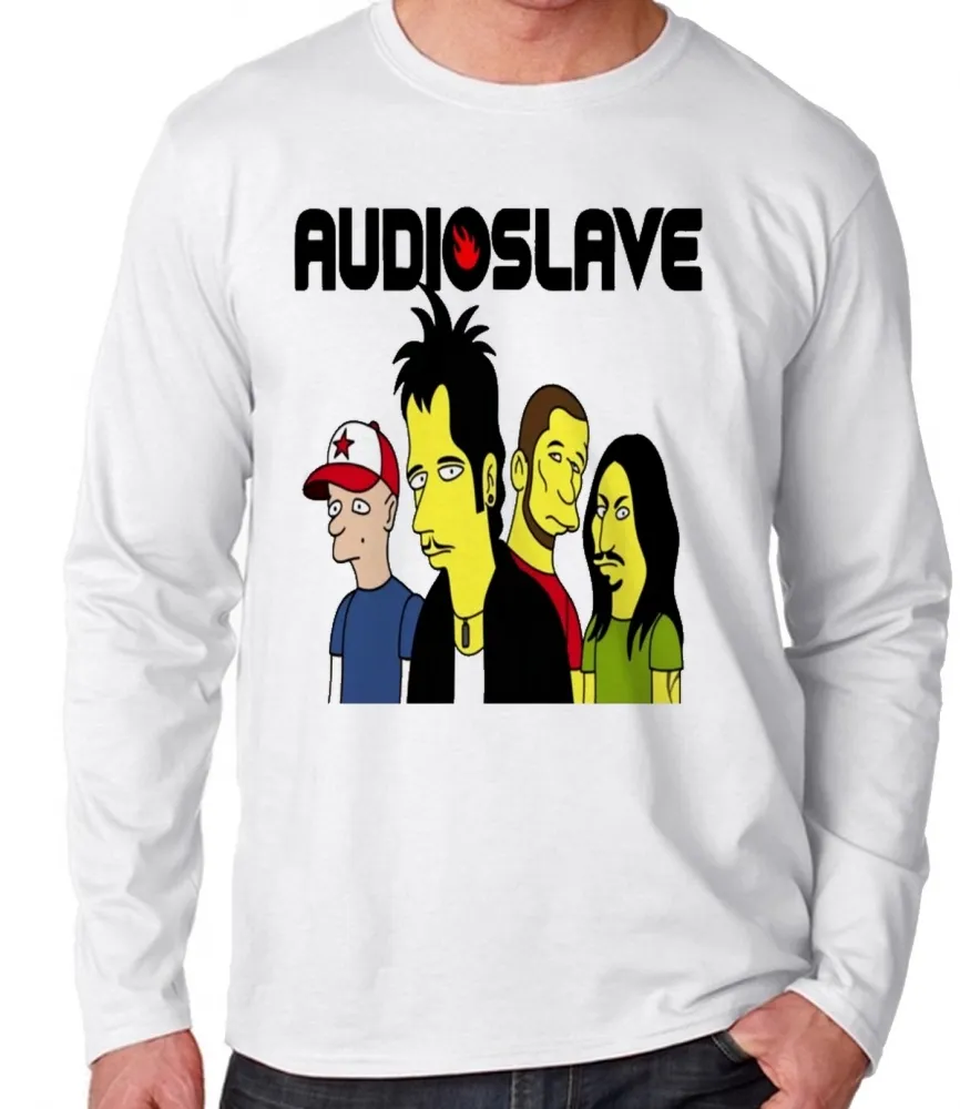 Camiseta manga longa Infantil ou Adulto audioslave simpsons banda rock