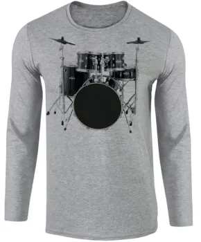 Camiseta manga longa Infantil ou Adulto Bateria rock musica banda - Foto 2