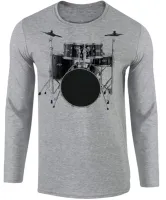 Camiseta manga longa Infantil ou Adulto Bateria rock musica banda - Foto 2