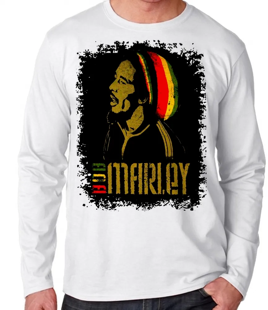 Camiseta manga longa Infantil ou Adulto Boa Marley reggae