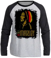 Camiseta manga longa Infantil ou Adulto Boa Marley reggae - Foto 3