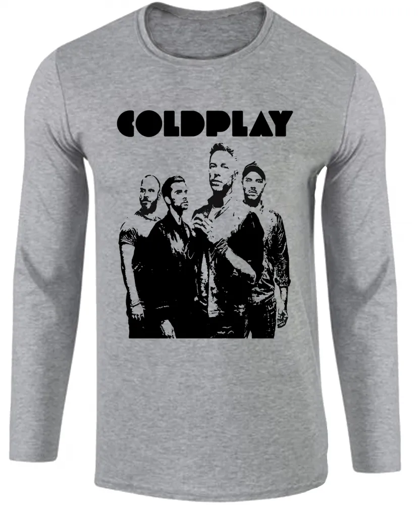 Camiseta manga longa Infantil ou Adulto Coldplay banda rock antiga Imagem