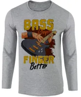 Camiseta manga longa Infantil ou Adulto Contra baixo rock musico - Foto 2