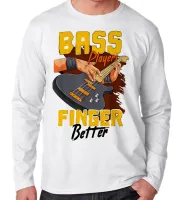 Camiseta manga longa Infantil ou Adulto Contra baixo rock musico - Foto 3