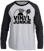 Camiseta manga longa Infantil ou Adulto Dj musica vinil Junkie Hip Hop Dance Trance - Foto 3