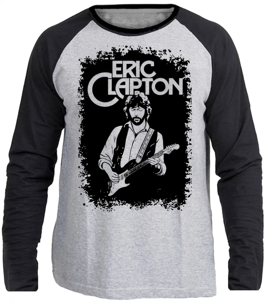 Camiseta manga longa Infantil ou Adulto eric clapton rock guitarra Imagem