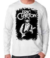 Camiseta manga longa Infantil ou Adulto eric clapton rock guitarra - Foto 3