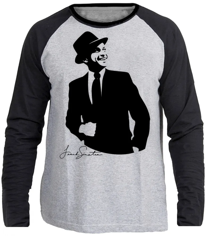 Camiseta manga longa Infantil ou Adulto frank Sinatra cantor classico Imagem