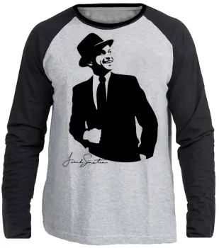 Camiseta manga longa Infantil ou Adulto frank Sinatra cantor classico